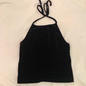 Brandy Melville Velvet Tie Crop Top (never worn!)